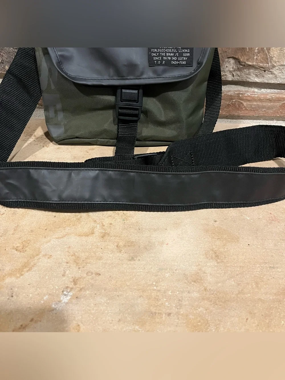 Diesel Small Black and Olive Crossbody Messenger Bag